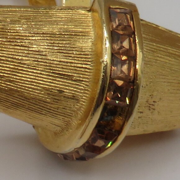 Christian Dior Vintage Art Deco Cufflinks and Tie Tac Set Gold Tone Rhinestone - Picture 3 of 11